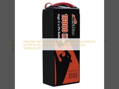 Baterias de lítio recarregáveis de UAV de alta taxa de alta tensão para FPV Drone 1510g Bateria Lipo Polymer 6S 22.8V 16000mAh 30C